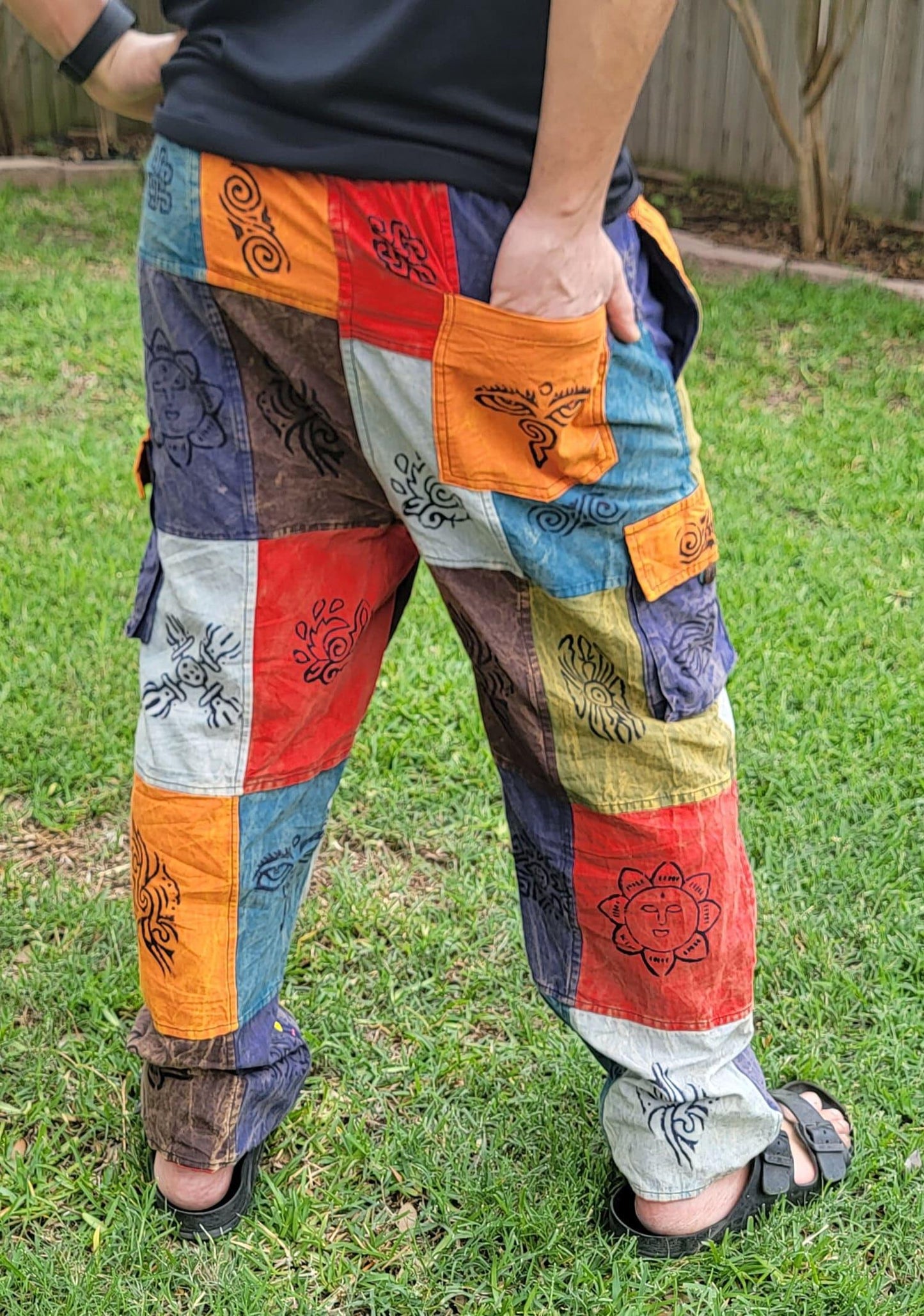 Namaste fashionable unisex stonewashed multicolor handmade hippie patchwork durable non acidic hippie cotton trouser