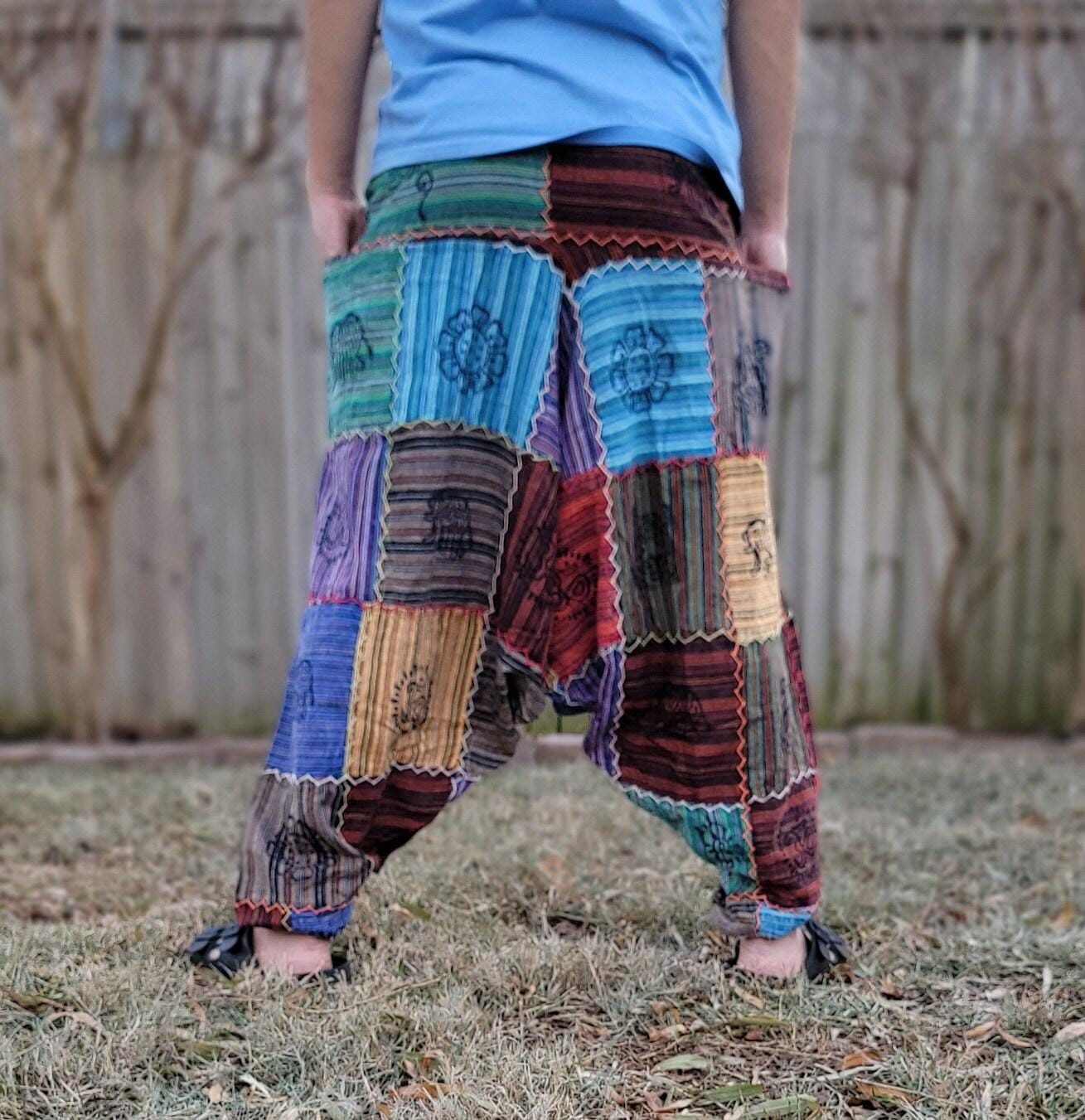 Namaste fashionable unisex multicolor handmade unique prints stitched hippie trunked durable funky fine cotton trouser