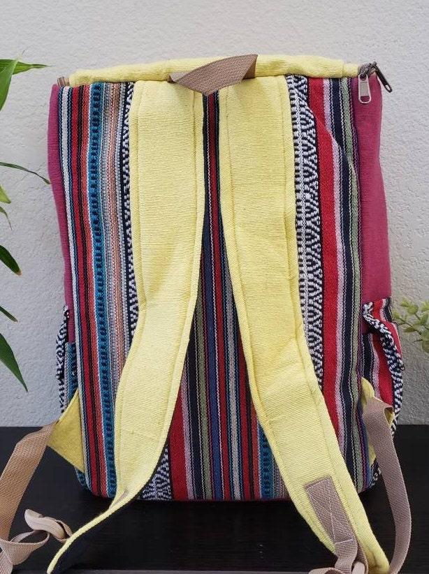 Namaste hemp large rectangular handmade unisex organic backpack