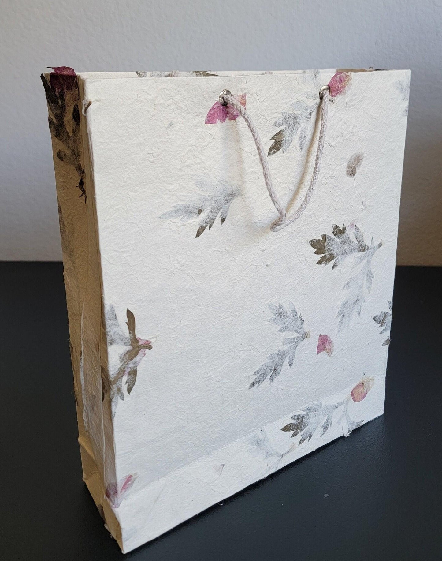 Namaste lokta with marigold, fern and cypress petals/leaves nepalese paper eco friendly sustainable durable organic natural gift bag