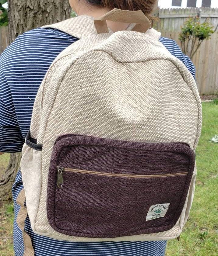 Namaste natural hemp cotton unisex handmade backpack