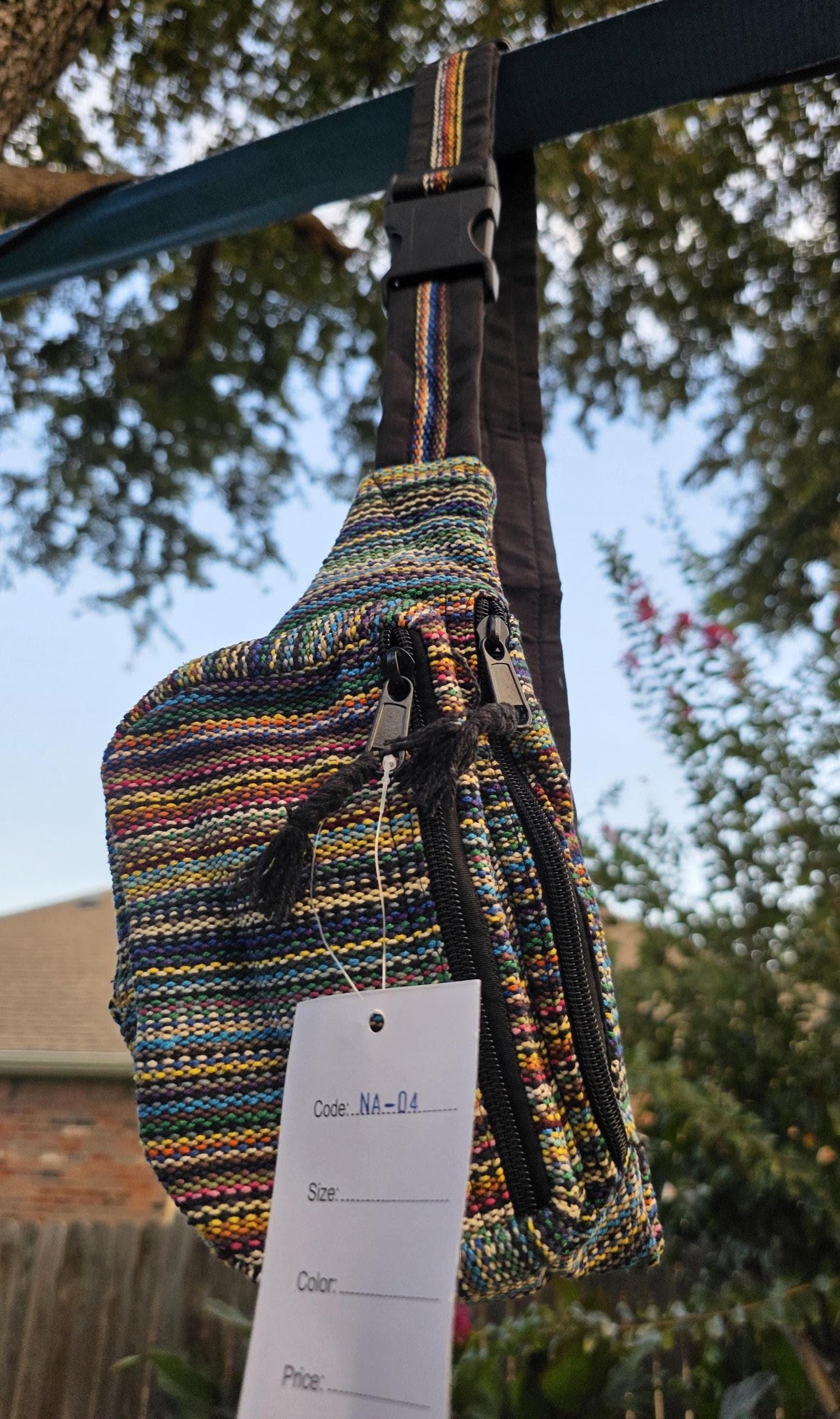 Namaste handmade unisex colorful fashionable unique organic hemp bag/fanny pack/bum bag/money bag/passport bag