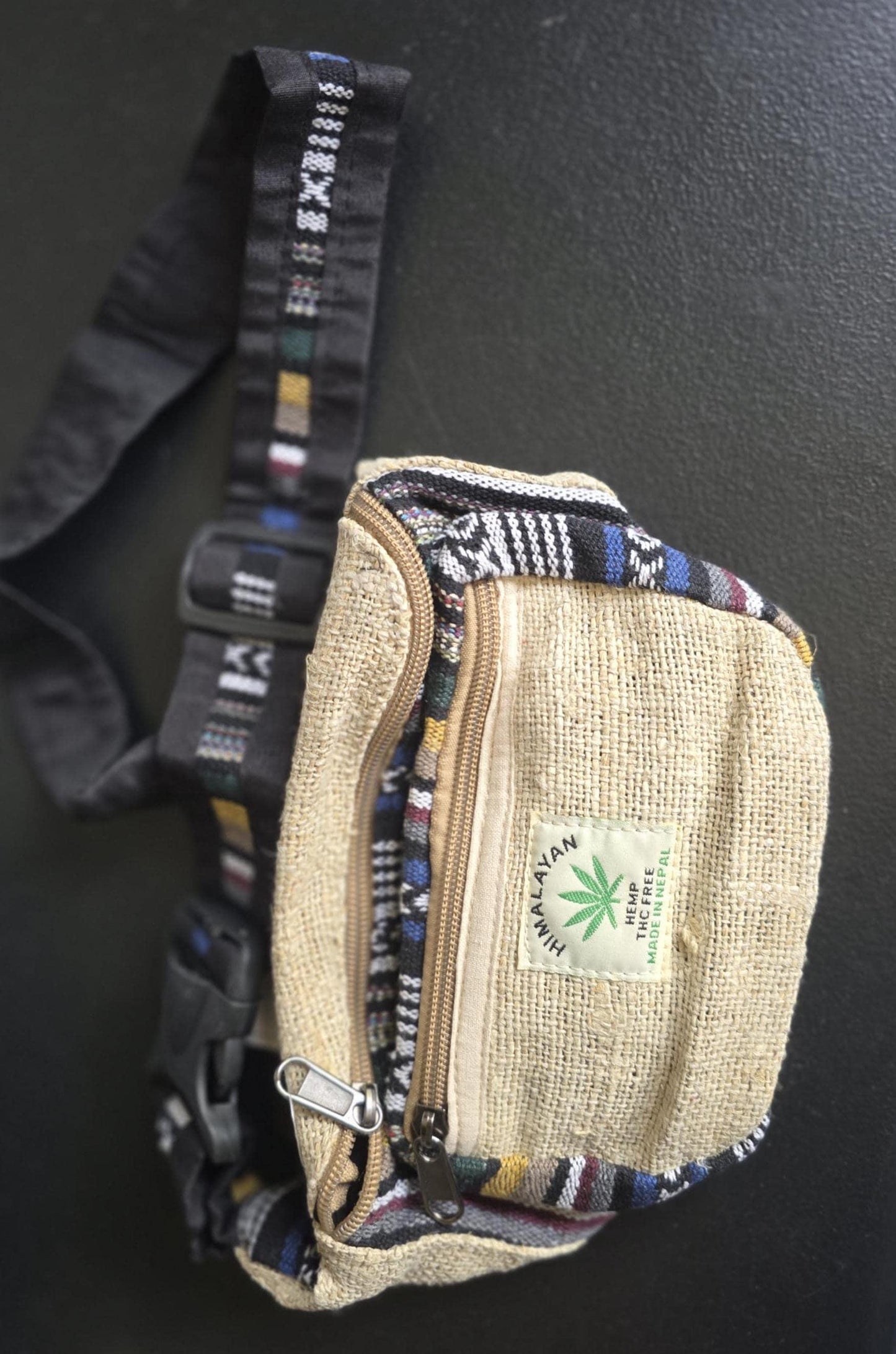 Namaste handmade unisex colorful fashionable unique organic hemp bag/fanny pack/bum bag/money bag/passport bag