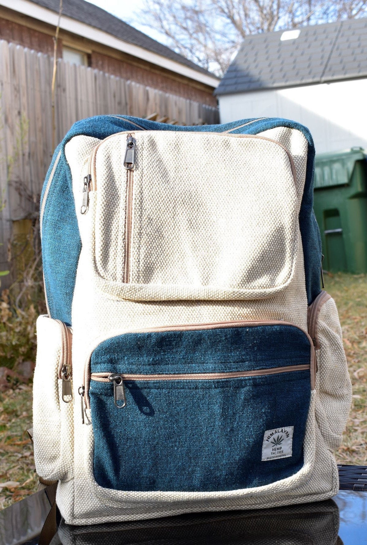 Namaste Fashionable Unisex Multicolor Natural Gheri Handmade Organic Vegan Eco-Friendly Backpack.