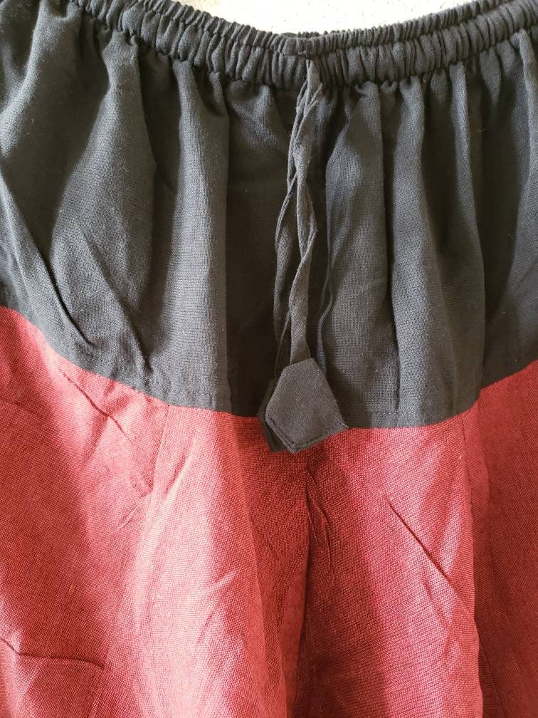 Namaste Fashionable Unisex Multicolor Handmade Hippie Red Black Cotton Hippy Boho Comfy Baggy Festival Nepalese Yoga Pants Harem Trouser