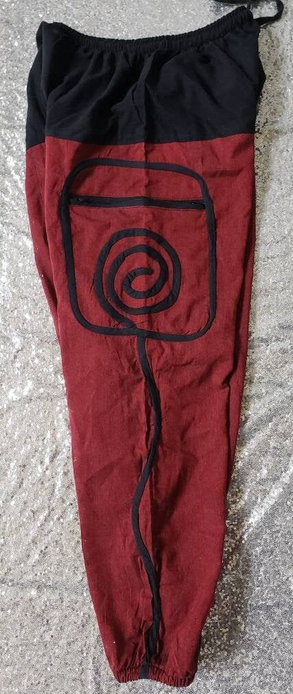 Namaste Fashionable Unisex Multicolor Handmade Hippie Red Black Cotton Hippy Boho Comfy Baggy Festival Nepalese Yoga Pants Harem Trouser
