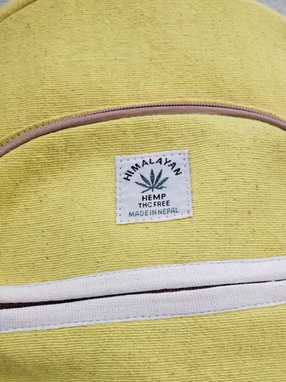 Namaste Fashionable Unisex Yellow Natural Handmade Organic Vegan Eco-Friendly Backpack