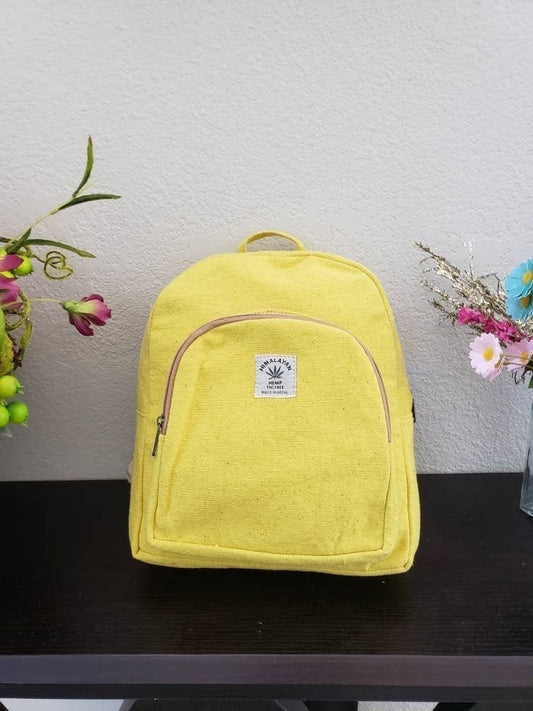 Namaste Yellow Natural Unisex Handmade Organic Eco Friendly Backpack