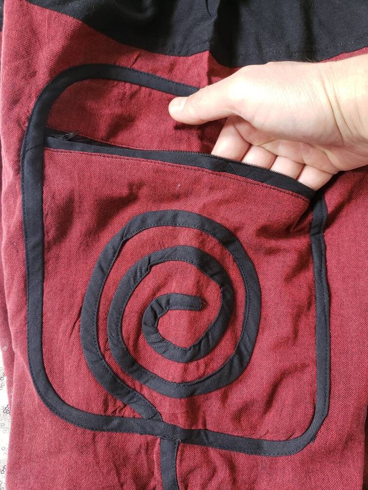 Namaste Fashionable Unisex Multicolor Handmade Hippie Red Black Cotton Hippy Boho Comfy Baggy Festival Nepalese Yoga Pants Harem Trouser