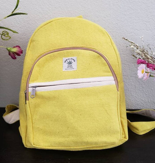 Namaste Fashionable Unisex Yellow Natural Handmade Organic Vegan Eco-Friendly Backpack