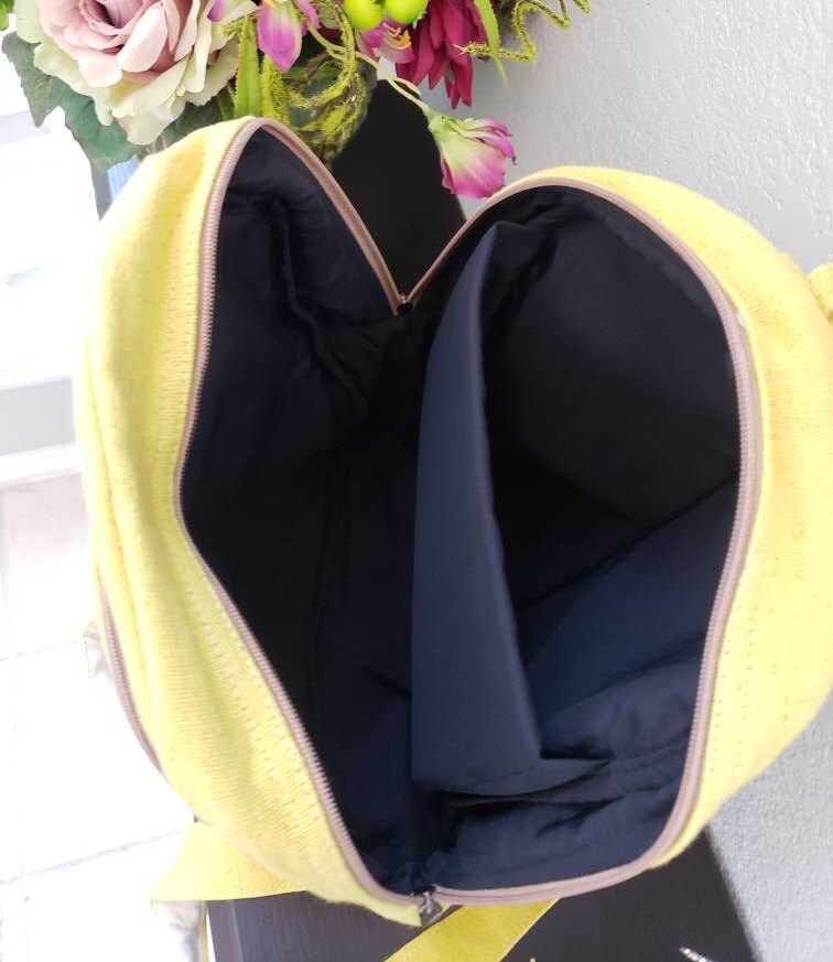 Namaste Fashionable Unisex Yellow Natural Handmade Organic Vegan Eco-Friendly Backpack