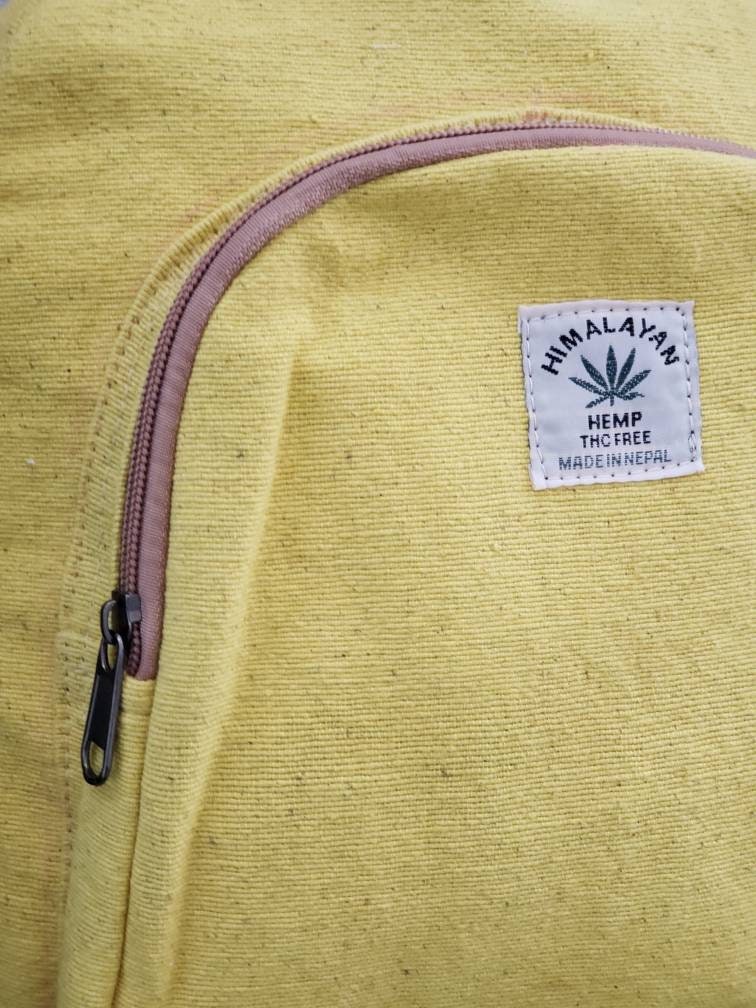 Namaste Yellow Natural Unisex Handmade Organic Eco Friendly Backpack