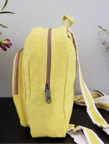 Namaste Yellow Natural Unisex Handmade Organic Eco Friendly Backpack
