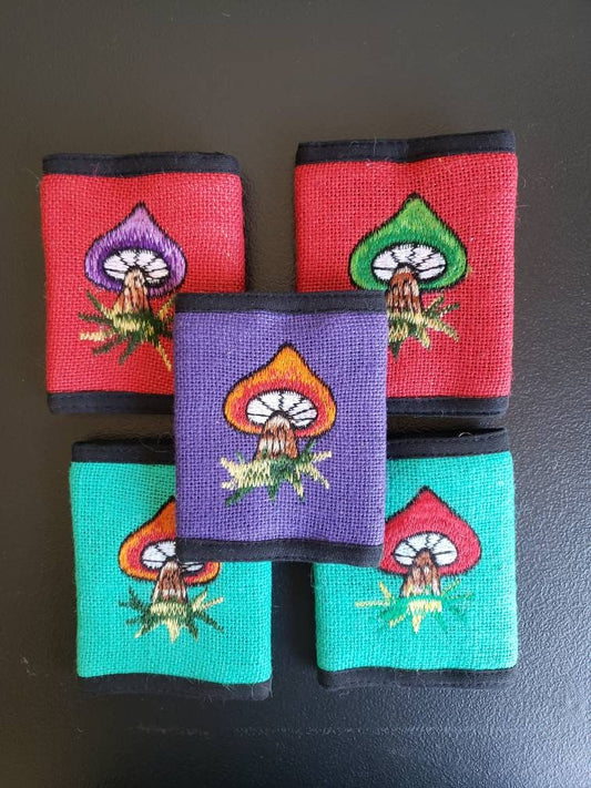Organic Hemp Natural Eco-Friendly Nepalese Handmade Unisex Embroidery Colorful Gheri Durable Wallet/Purse
