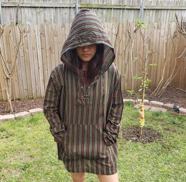 Namaste Holiday Unisex Striped Handmade Nepalese Hoodie.