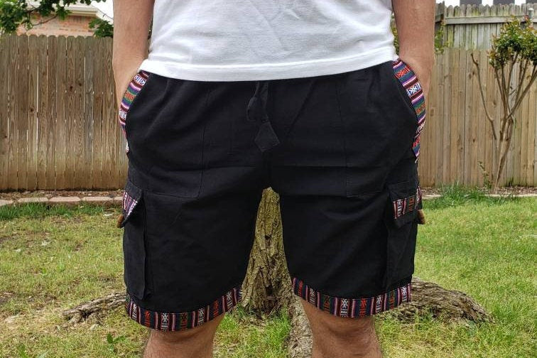 Namaste Cotton with Gheri Drawstring Elastic Shorts