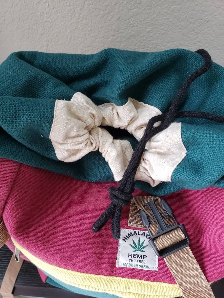 Namaste Fashionable Unisex Multicolor Natural Handmade Organic Vegan Eco-Friendly Cotton Drawstring Backpack