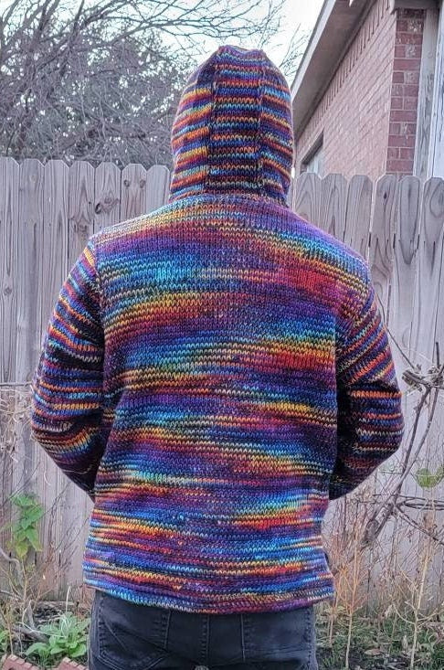 Namaste Handmade Fleece Lined Winter Unisex Thick Festive Color Vibrant Warm Pure Woolen Double Layered Jacket.