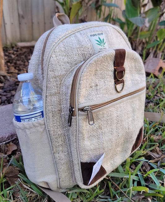Namaste Pure Natural Hemp Fashionable Nepali Unisex Handmade Organic Vegan Eco-Friendly Backpack.