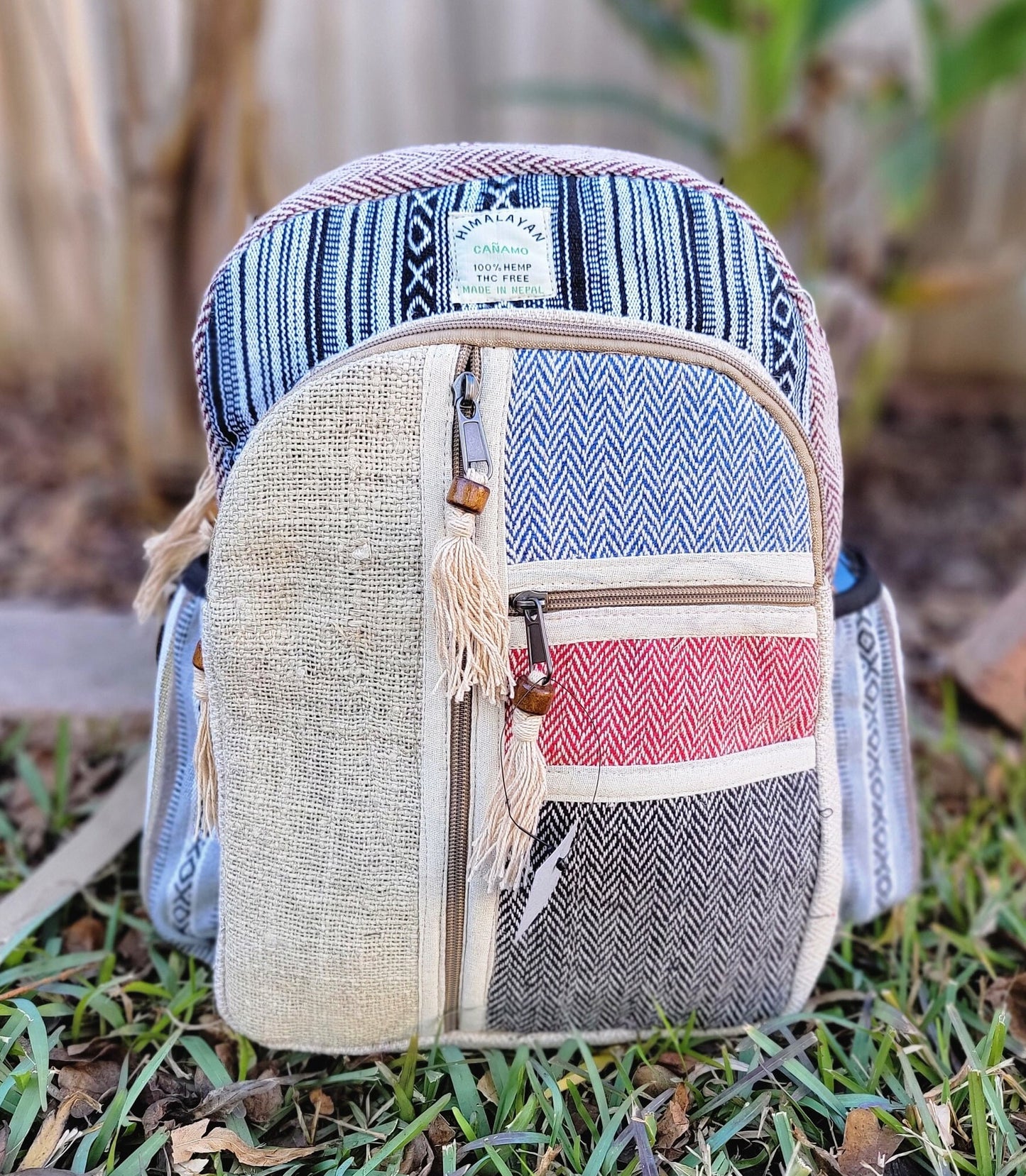 Namaste Natural Hemp Fashionable Nepali Unisex Handmade Organic Vegan Eco-Friendly Backpack.