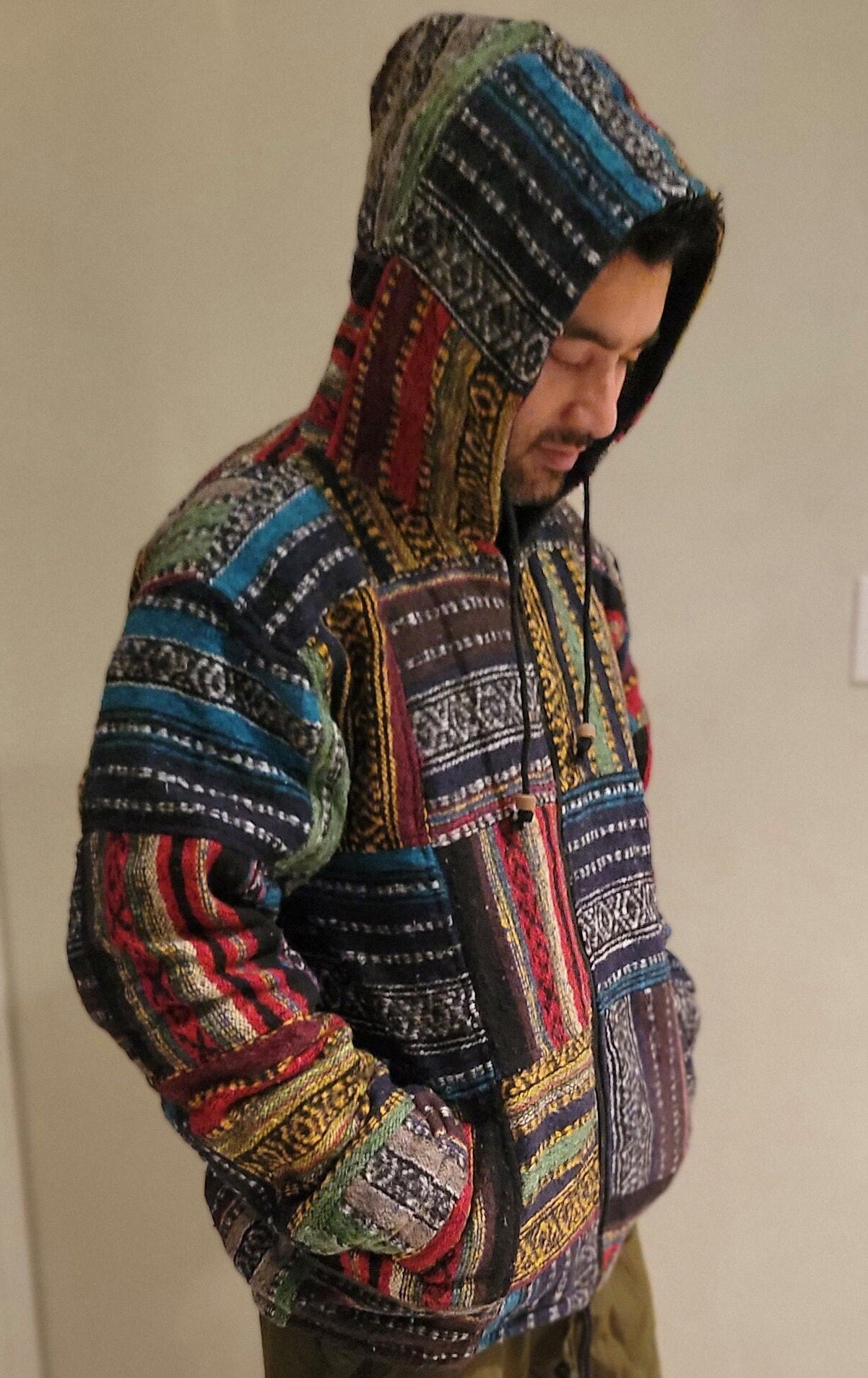 Namaste Aztec Styled Unisex Organic Fleecelined Winter Handmade Comfortable Warm Jacket