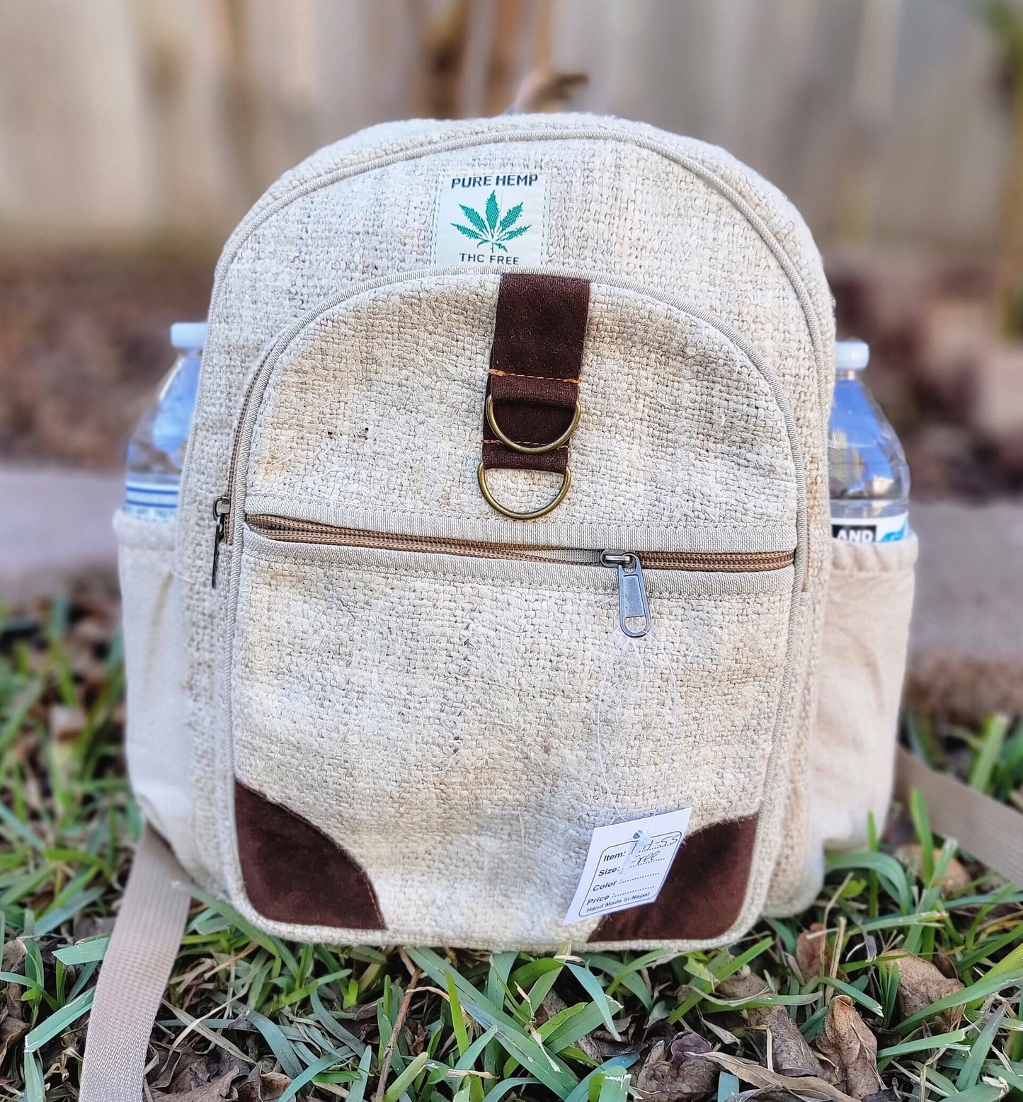 Namaste Pure Natural Hemp Fashionable Nepali Unisex Handmade Organic Vegan Eco-Friendly Backpack.