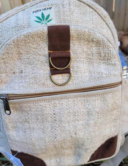 Namaste Pure Natural Hemp Fashionable Nepali Unisex Handmade Organic Vegan Eco-Friendly Backpack.