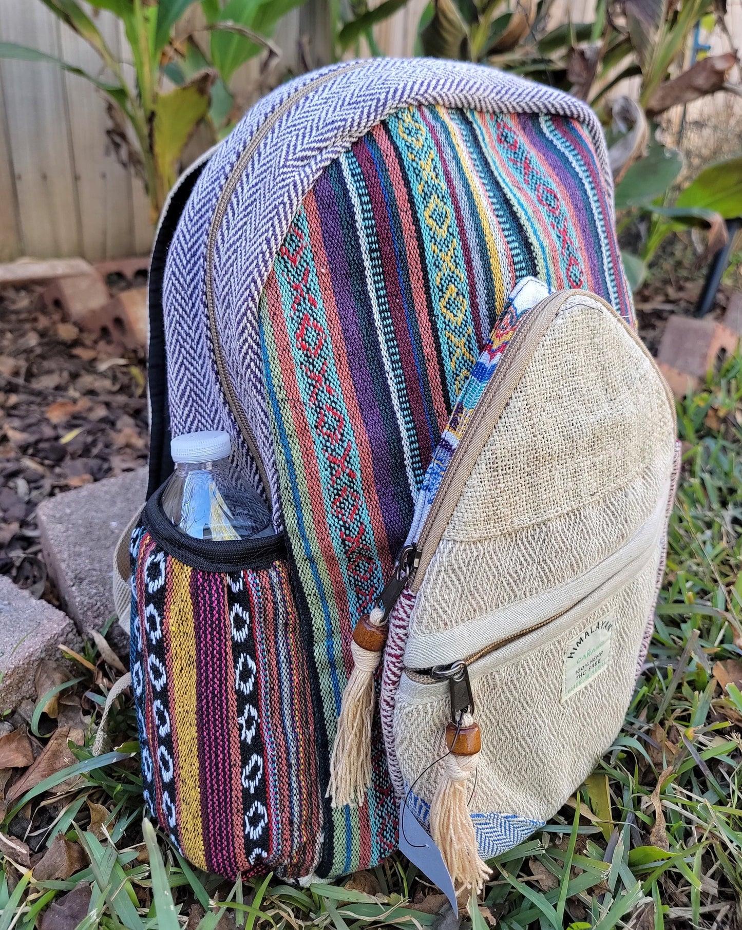 Namaste Natural Hemp Fashionable Nepali Unisex Handmade Organic Vegan Eco-Friendly Backpack.