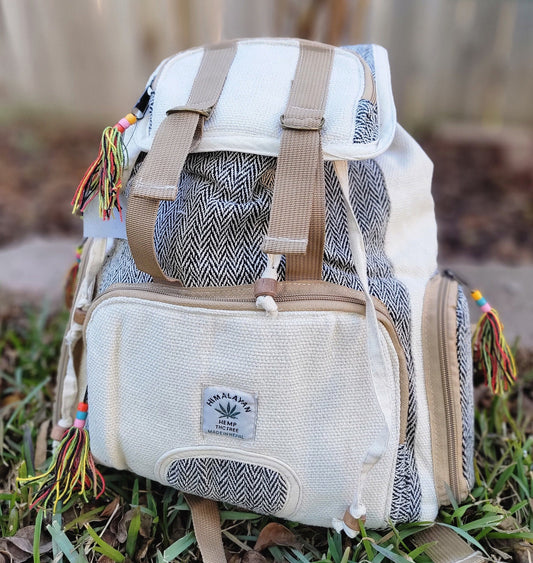 Namaste Natural Hemp Fashionable Nepali Unisex Handmade Organic Vegan Eco-Friendly Backpack.