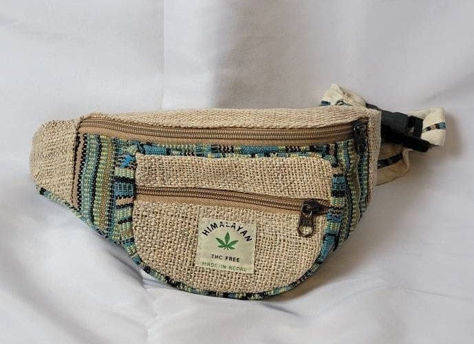 Namaste Handmade Unisex Colorful Fashionable Unique Organic Hemp Bag/Fanny Pack/Bum Bag/Money Bag/Passport Bag