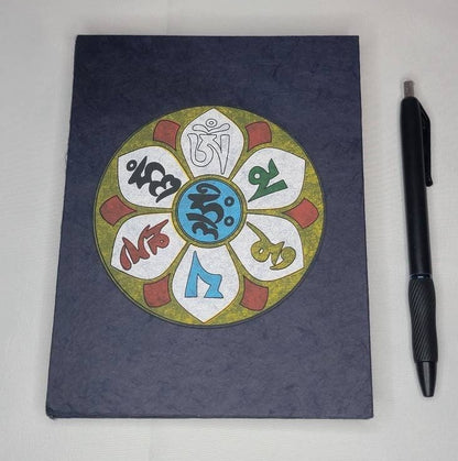 Namaste Eco Friendly Cover Unlined Natural Organic Handmade in Nepal Lokta Paper Om Mani Padme Hum Journal Notebook