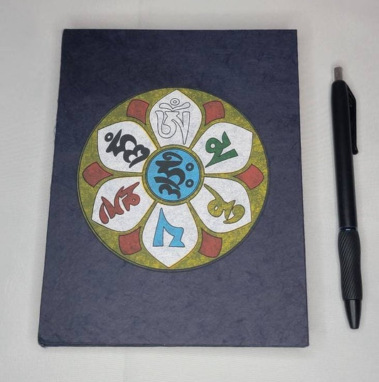 Namaste Eco Friendly Cover Unlined Natural Organic Handmade in Nepal Lokta Paper Om Mani Padme Hum Journal Notebook