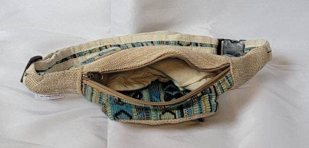 Namaste Handmade Unisex Colorful Fashionable Unique Organic Hemp Bag/Fanny Pack/Bum Bag/Money Bag/Passport Bag