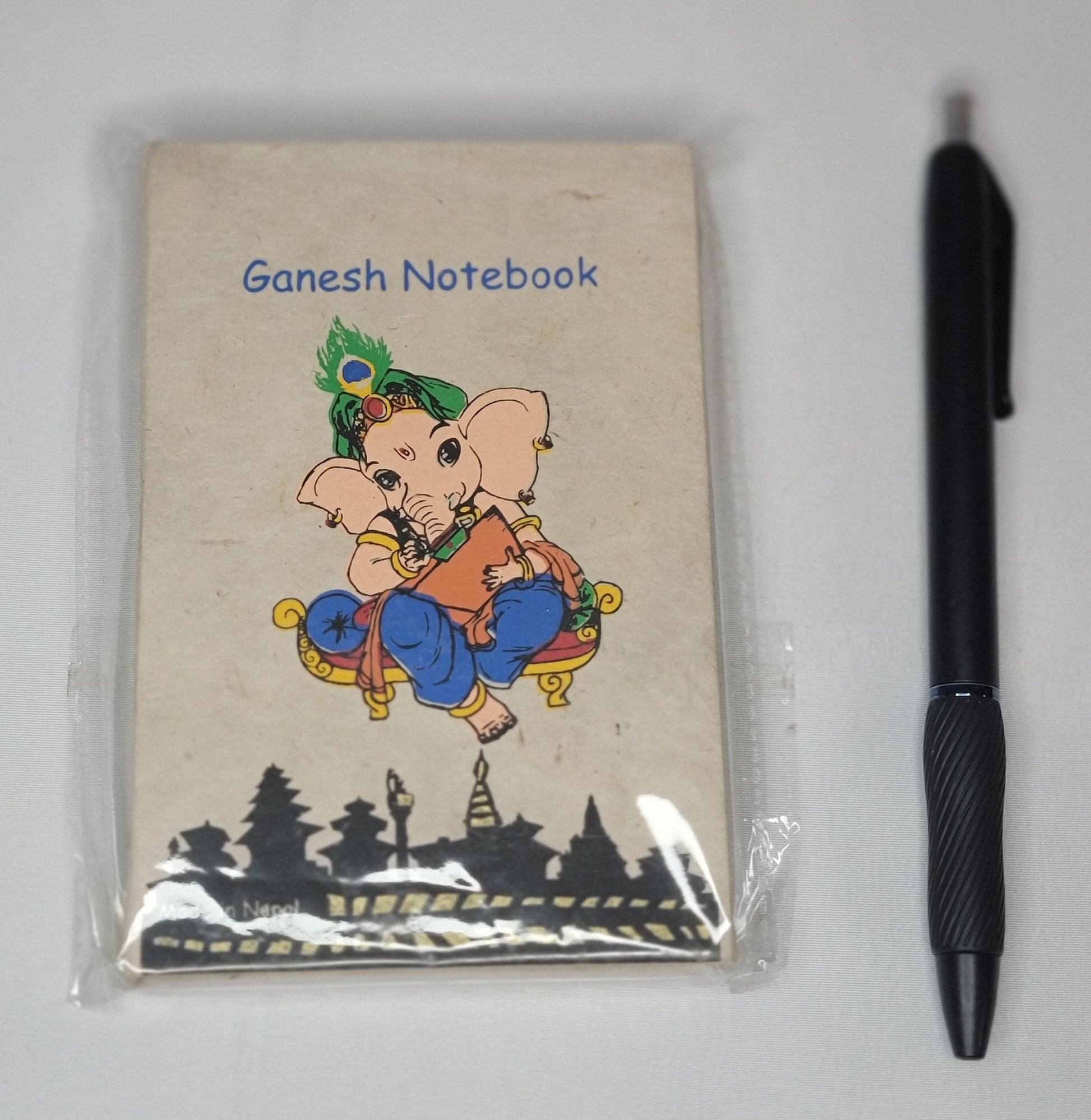 Namaste Eco-Friendly Printed Cover Unlined Natural Organic Handmade in Nepal Lokta Paper Pocket Journal Notebook