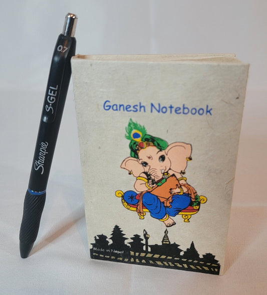 Namaste Eco-Friendly Printed Cover Unlined Natural Organic Handmade in Nepal Lokta Paper Pocket Journal Notebook
