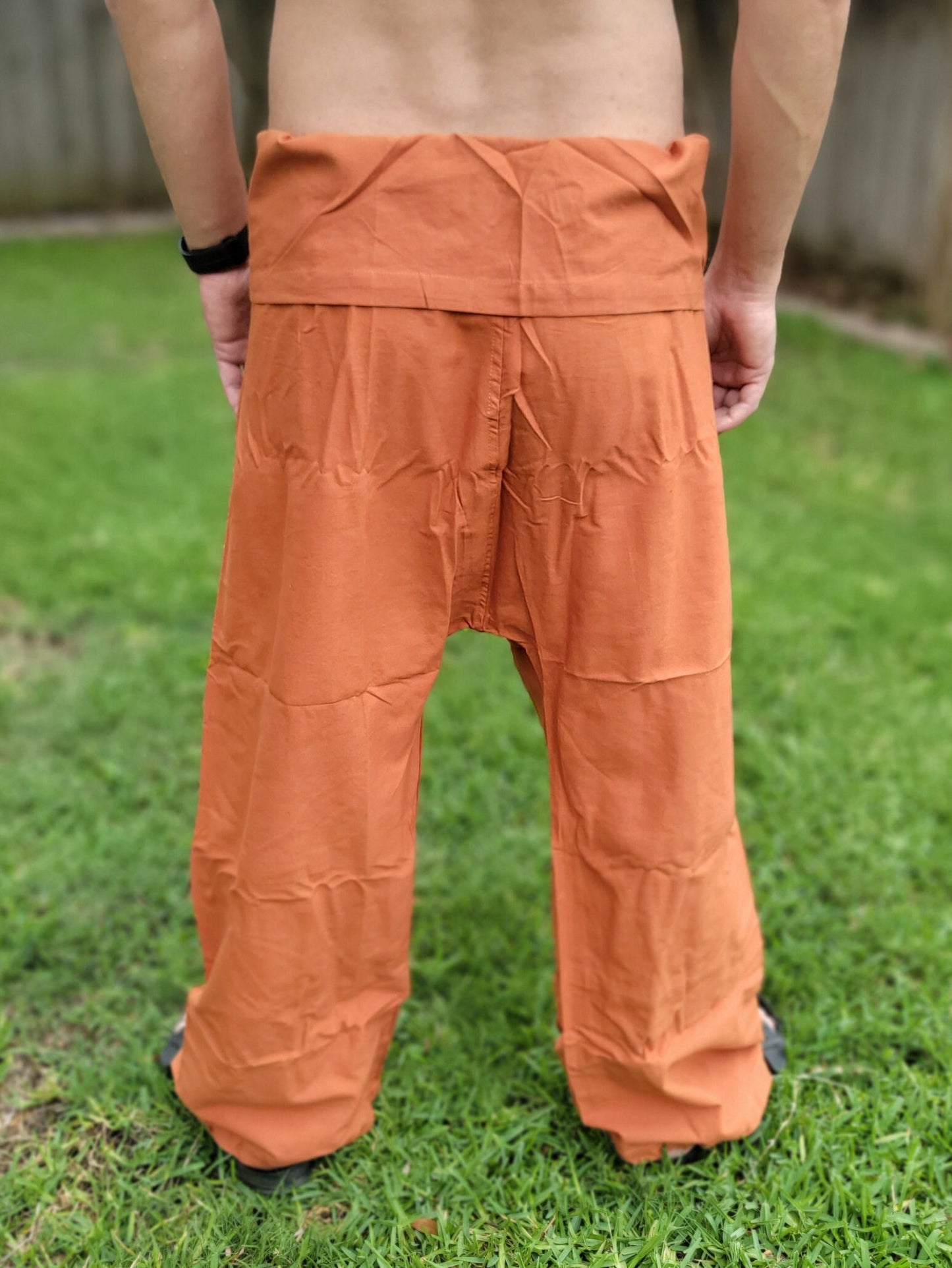 Namaste Handmade Organic Comfortable Cotton Thai Fisherman Pants Trouser Yoga Pant Loose Unisex Khadi Pant Boho Hippie Style Made in Nepal