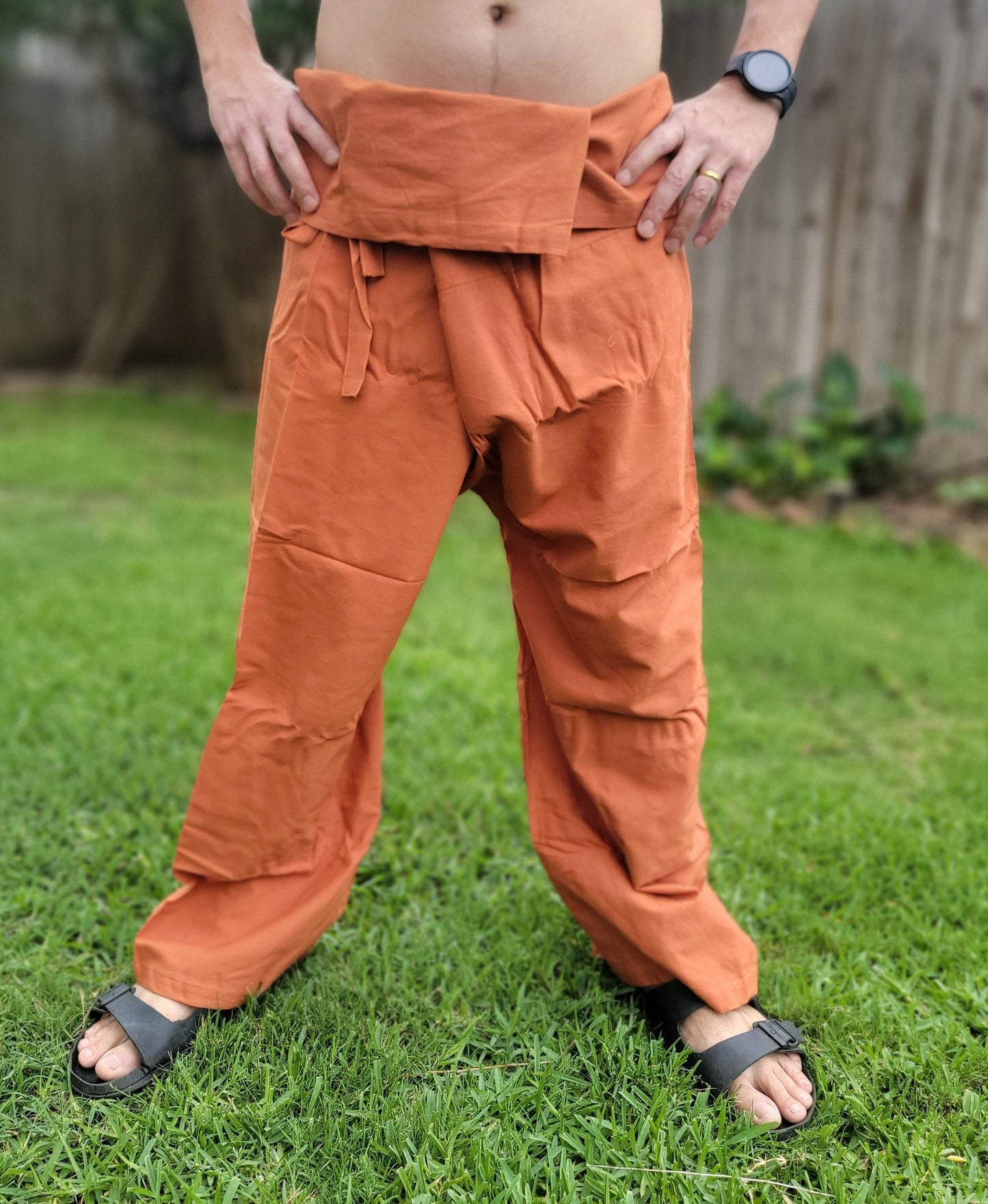 Namaste Handmade Organic Comfortable Cotton Thai Fisherman Pants Trouser Yoga Pant Loose Unisex Khadi Pant Boho Hippie Style Made in Nepal