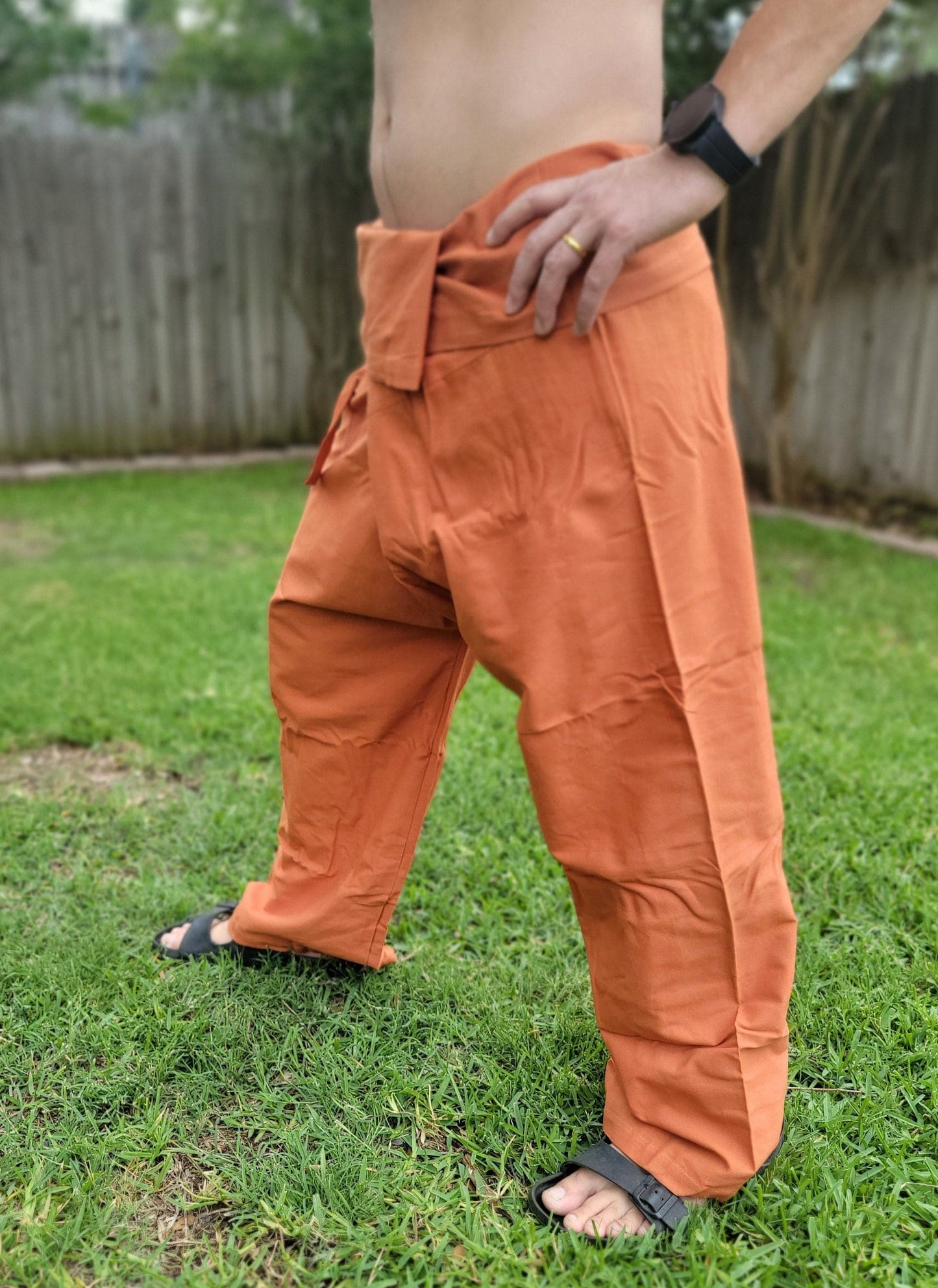 Namaste Handmade Organic Comfortable Cotton Thai Fisherman Pants Trouser Yoga Pant Loose Unisex Khadi Pant Boho Hippie Style Made in Nepal