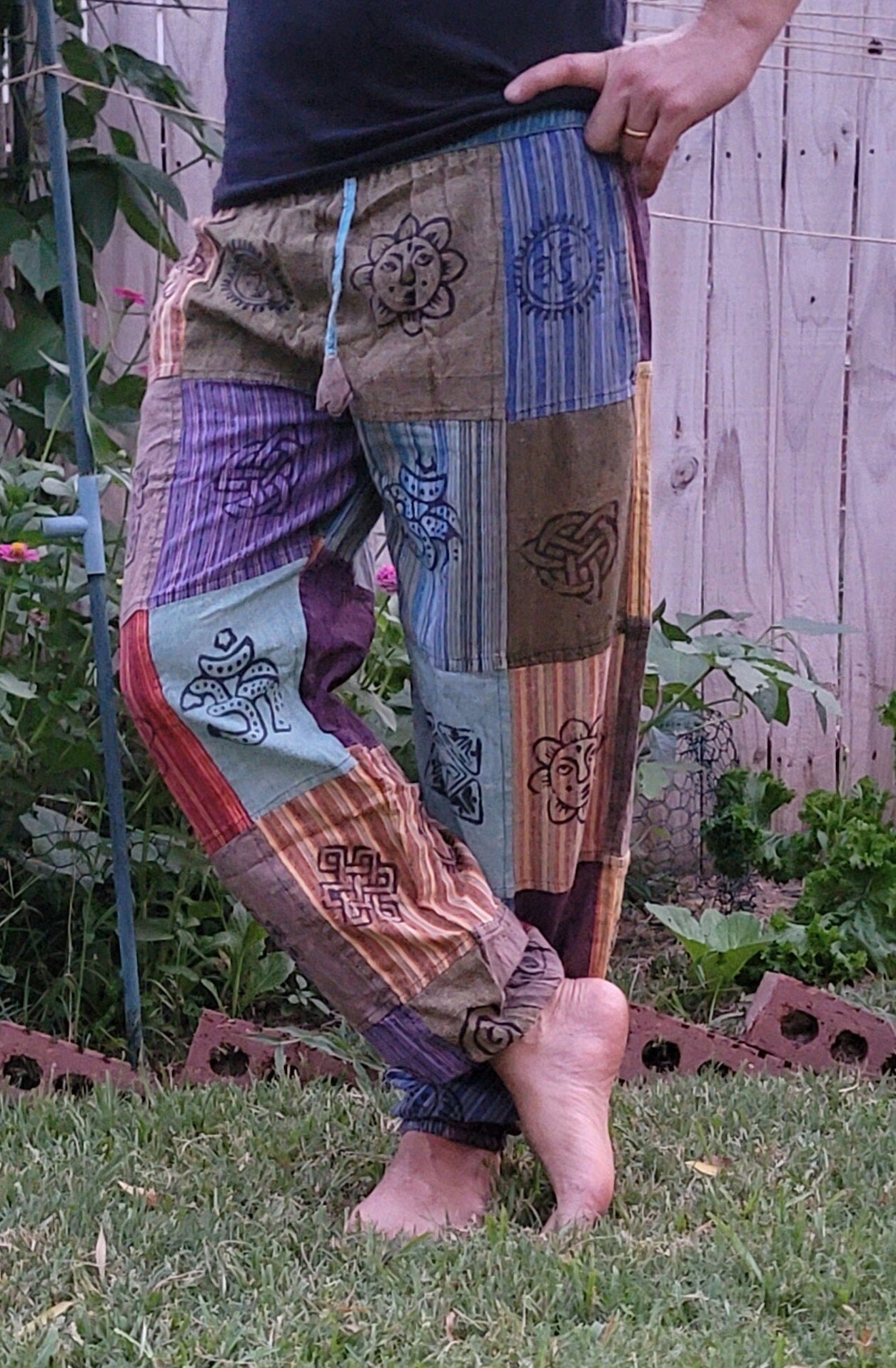 Namaste Fashionable Unisex Multicolor Handmade Hippie Patchwork Colorful Cotton Nepalese Trouser.