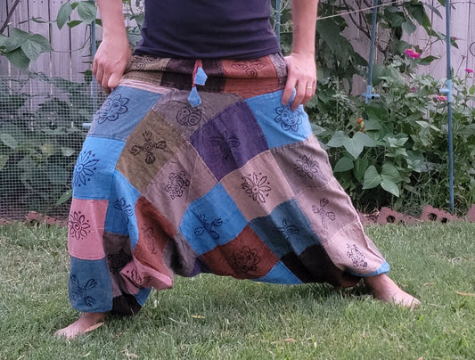 Namaste Fashionable Unisex Multicolor Handmade Unique Prints Stitched Hippie Trunked Cotton Afghan Durable Funky Fine Cotton Trouser