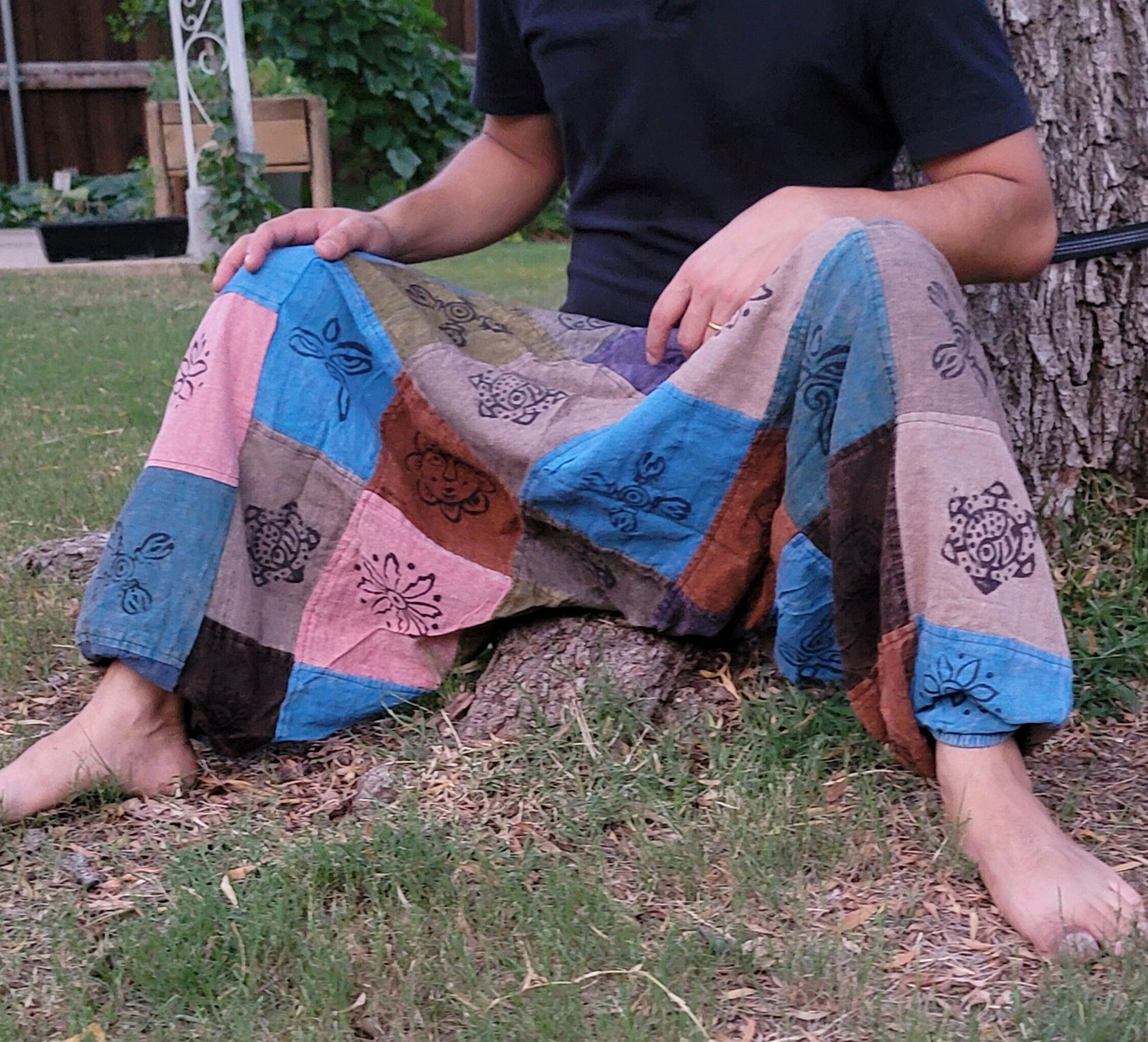 Namaste Fashionable Unisex Multicolor Handmade Unique Prints Stitched Hippie Trunked Cotton Afghan Durable Funky Fine Cotton Trouser