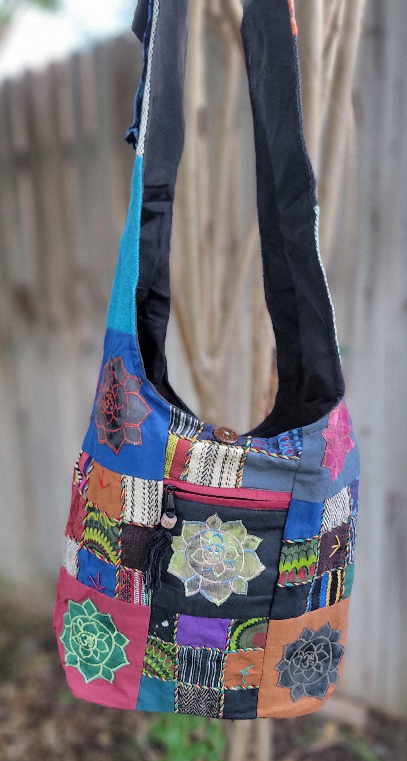 Namaste Fashionable Unique Fine Cotton Colorful Patchwork Light weight Handmade Boho Multi-Purpose Women Cross Body Festival Nepalese Bag