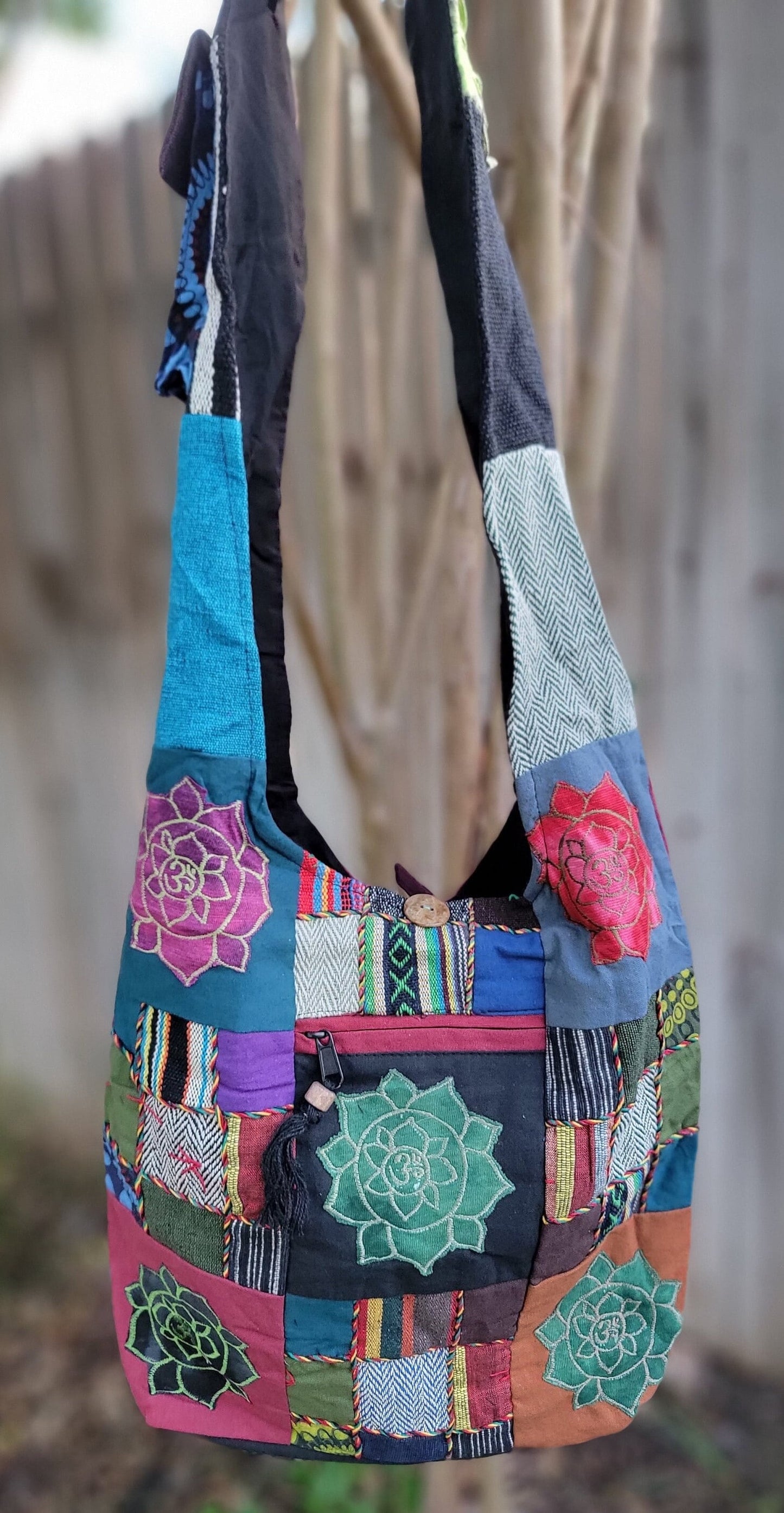 Namaste Fashionable Unique Fine Cotton Colorful Patchwork Light weight Handmade Boho Multi-Purpose Women Cross Body Festival Nepalese Bag