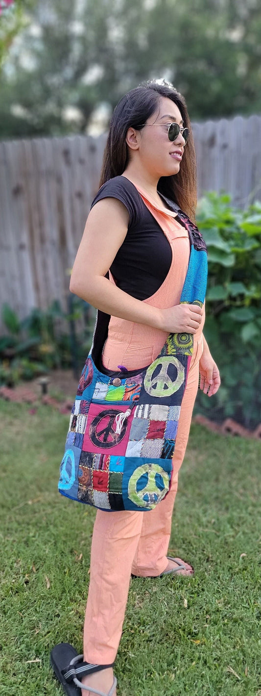 Namaste Fashionable Unique Fine Cotton Colorful Patchwork Light weight Handmade Boho Multi-Purpose Women Cross Body Festival Nepalese Bag