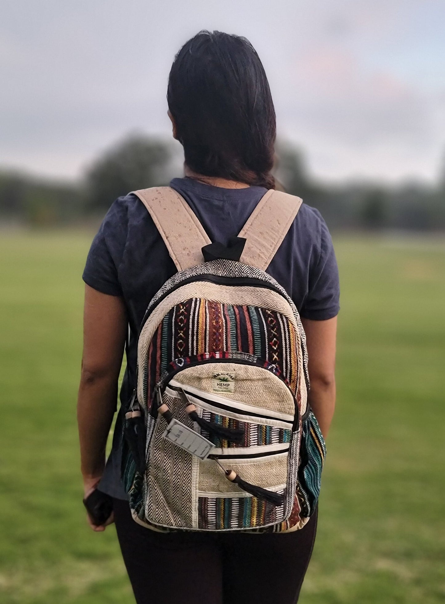 Namaste Natural Hemp Fashionable Nepali Unisex Handmade Organic Vegan Eco-Friendly Backpack.