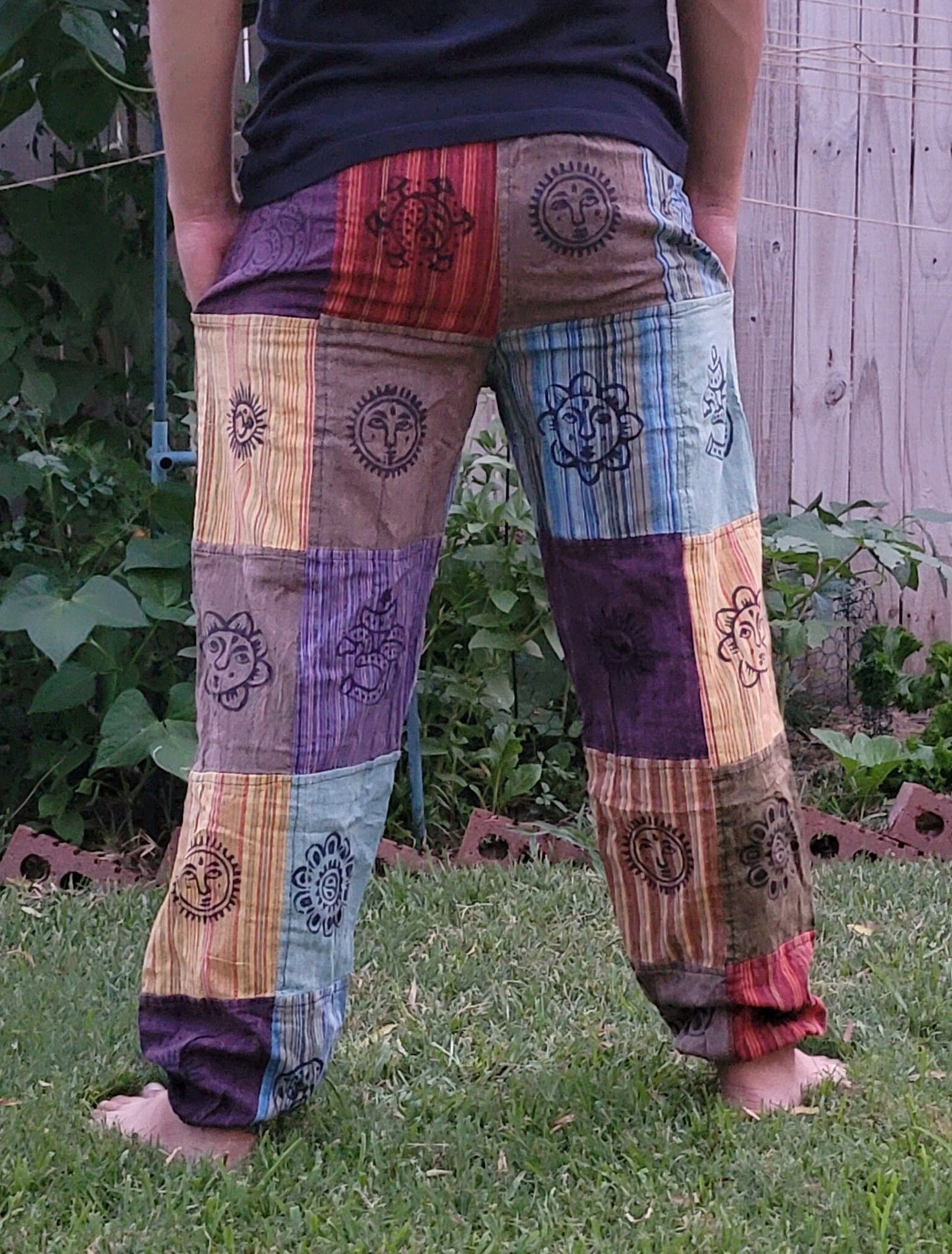 Namaste Fashionable Unisex Multicolor Handmade Hippie Patchwork Colorful Cotton Nepalese Trouser.