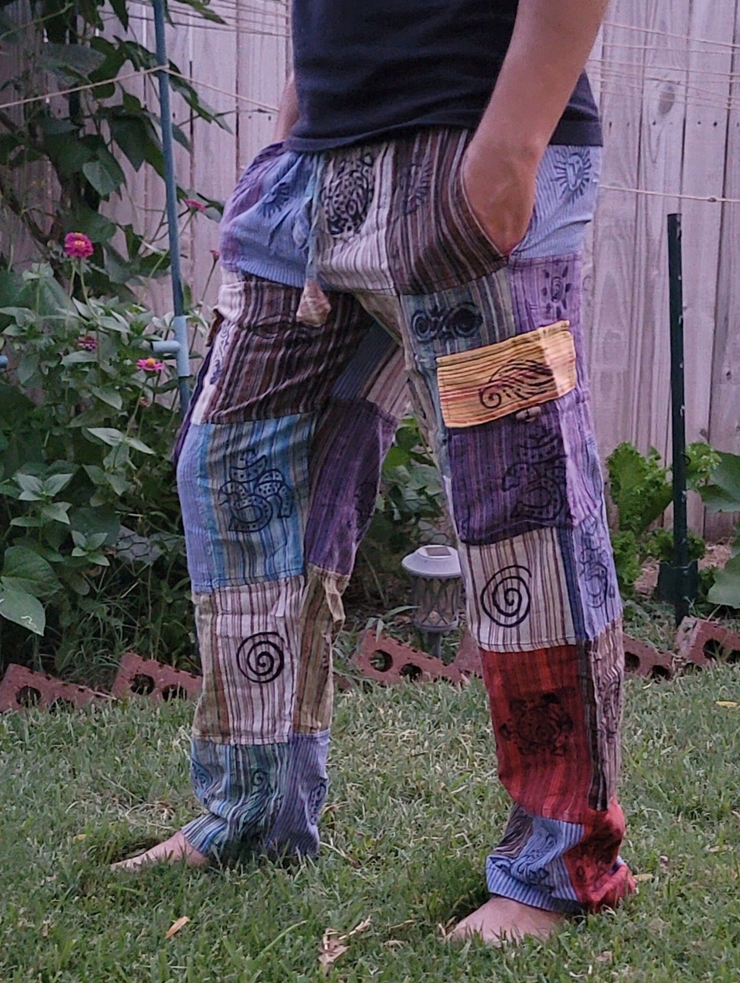 Namaste Fashionable Unisex Multicolor Handmade Hippie Patchwork Colorful Cotton Nepalese Trouser.