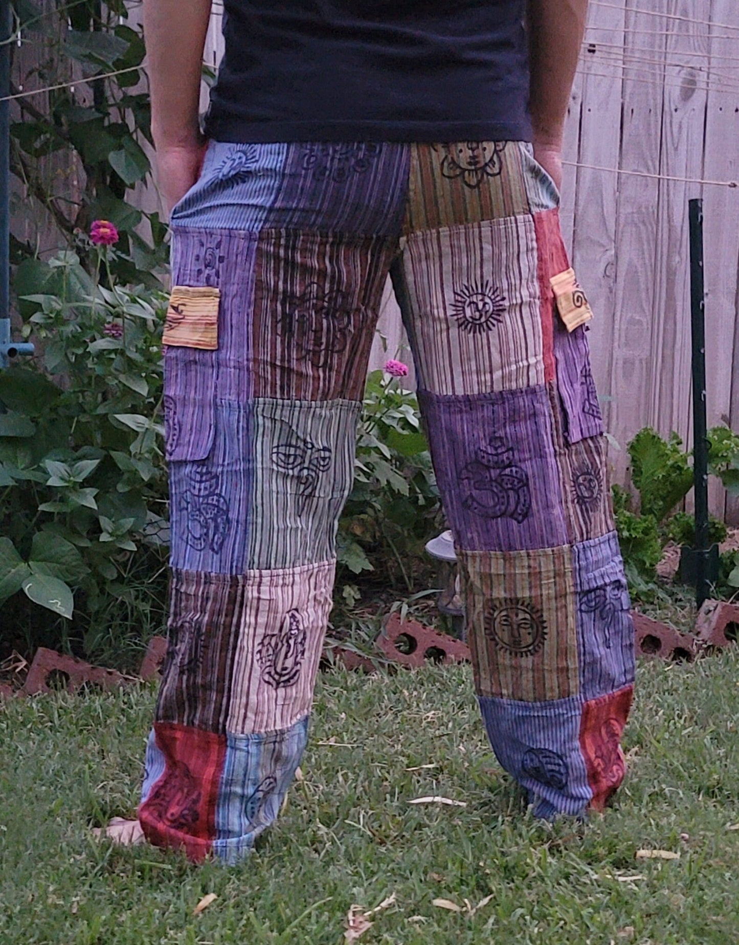 Namaste Fashionable Unisex Multicolor Handmade Hippie Patchwork Colorful Cotton Nepalese Trouser.