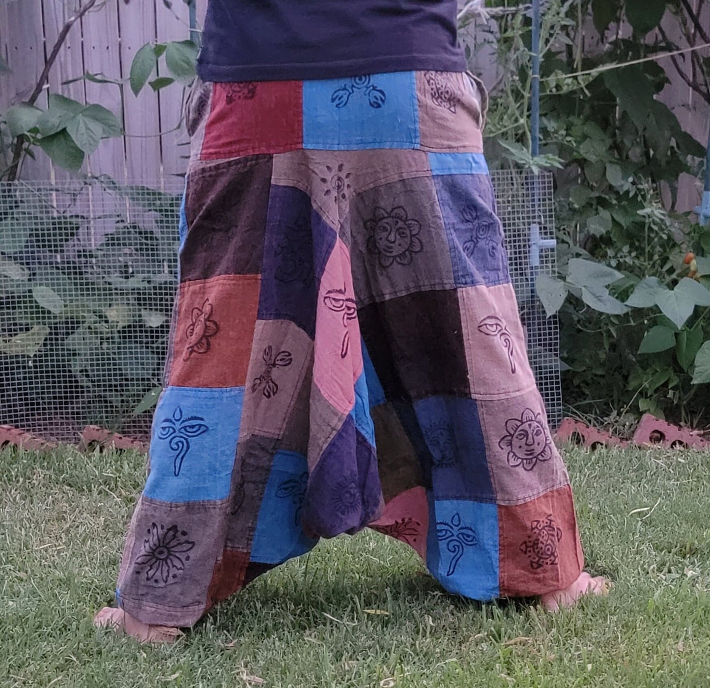 Namaste Fashionable Unisex Multicolor Handmade Unique Prints Stitched Hippie Trunked Cotton Afghan Durable Funky Fine Cotton Trouser