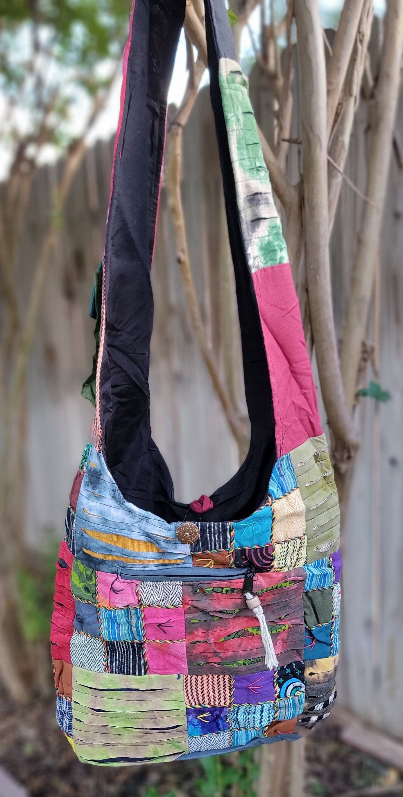 Namaste Fashionable Unique Fine Cotton Colorful Patchwork Light weight Handmade Boho Multi-Purpose Women Cross Body Festival Nepalese Bag